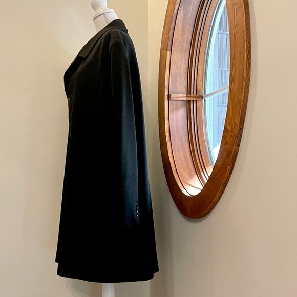 Mens LONDON FOG SIGNATURE Black Wool Blend Overcoat, 48 Reg - Picture 3 of 11